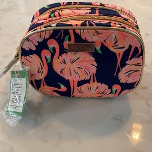 Lilly Pulitzer makeup case in flamingo print. NWT.